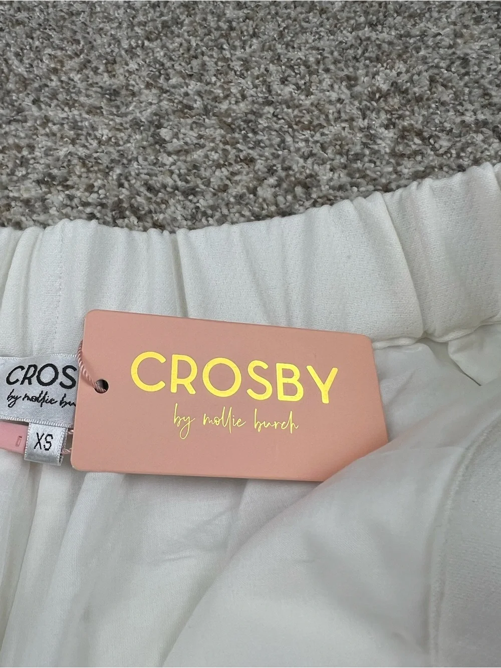 NWT CROSY by MOLLIE BURCH MURRAY SHORTS in WHITE luxury size XS gold button XS